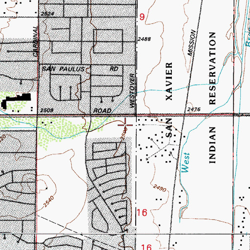 Topographic Map of Desert Stream Bible Church, AZ
