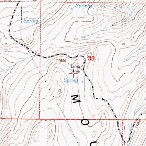 Topographic Map of Lamb Camp, CA