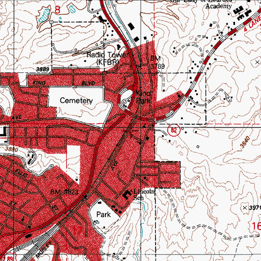 Topographic Map of Emmanuel Baptist Church, AZ