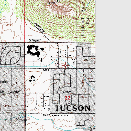 Topographic Map of Emmanuel Grace Apostolic Church, AZ