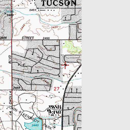 Topographic Map of Enchanted Hills Baptist Church, AZ