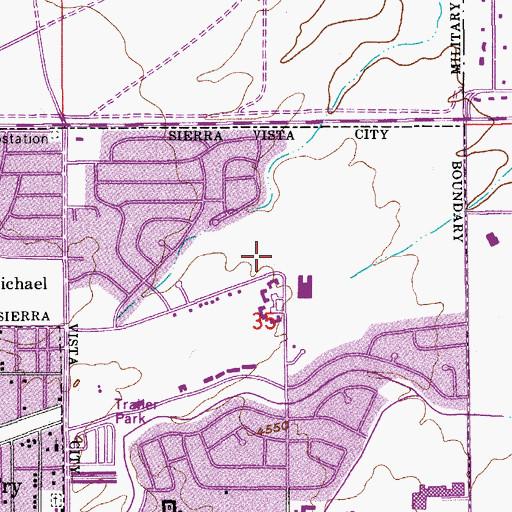 Topographic Map of First Assembly of God, AZ