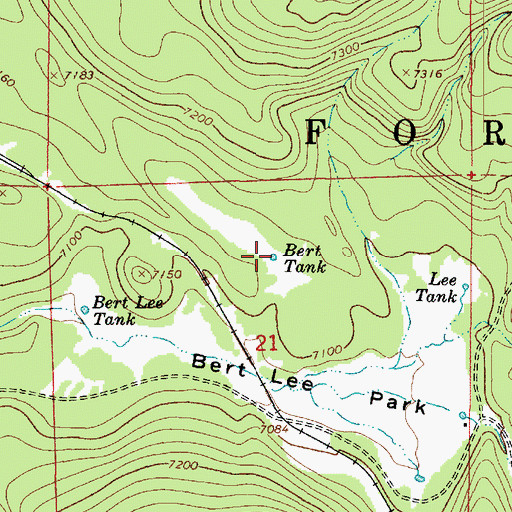 Topographic Map of Bert Tank, AZ