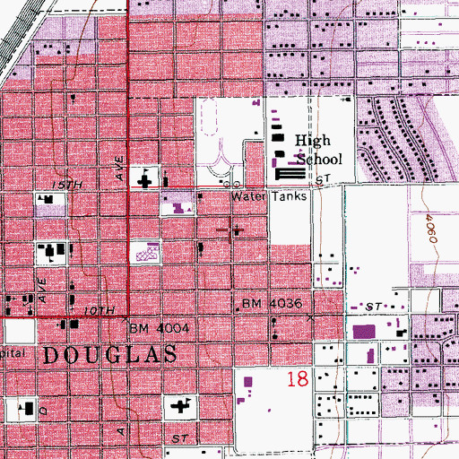 Topographic Map of First Assembly of God, AZ