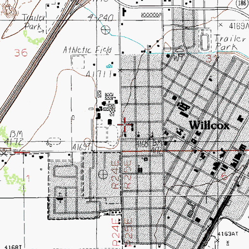 Topographic Map of First Assembly of God, AZ