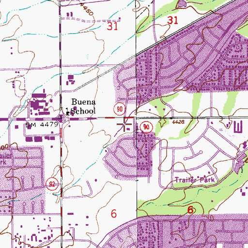 Topographic Map of First Christian Church, AZ