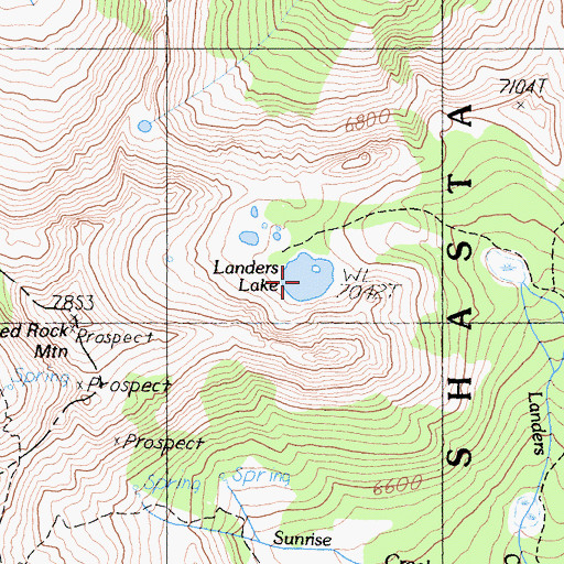Topographic Map of Landers Lake, CA