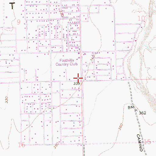 Topographic Map of Foothills Southern Baptist Church, AZ