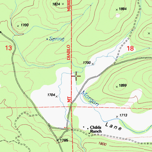 Topographic Map of Lane Valley, CA