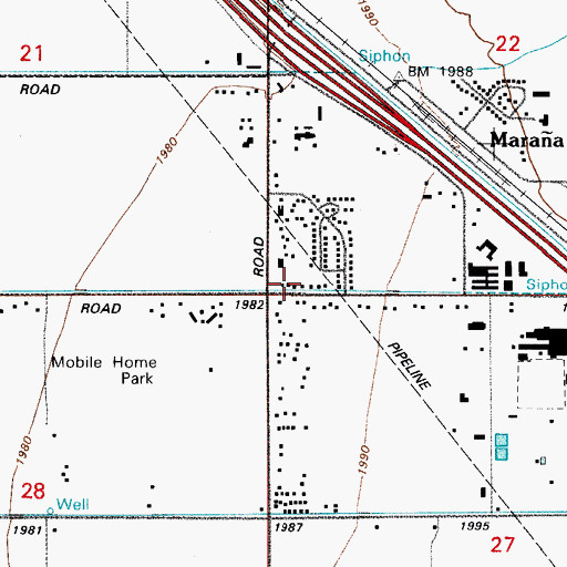 Topographic Map of Marana Community Christian Church, AZ