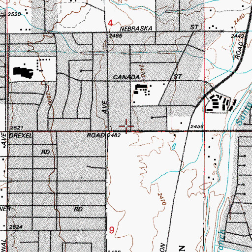 Topographic Map of Mission View Assembly of God, AZ