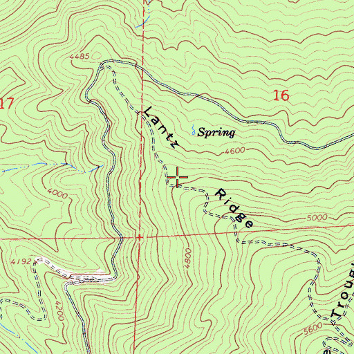 Topographic Map of Lantz Ridge, CA