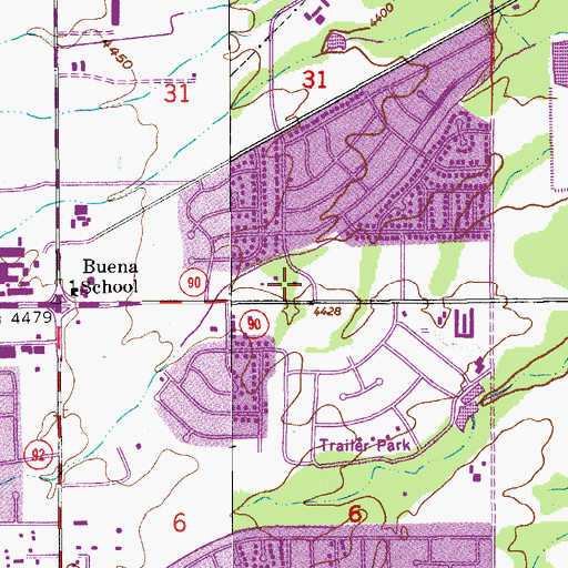 Topographic Map of Mountain View Assembly of God Church, AZ