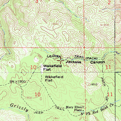 Topographic Map of Lanyan Trail, CA