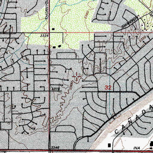 Topographic Map of Mountain Vista Unitarian Universalist Congregation of Northwest Tucson, AZ