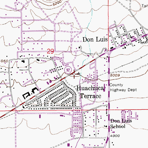 Topographic Map of New Life Assembly of God Church, AZ
