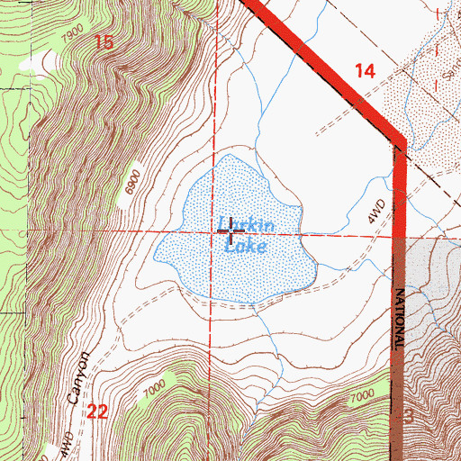 Topographic Map of Larkin Lake, CA