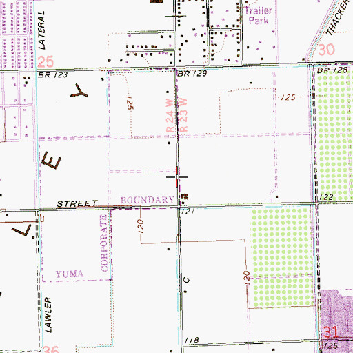 Topographic Map of Oasis Church, AZ