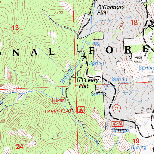 Topographic Map of Larry Flat Campground, CA
