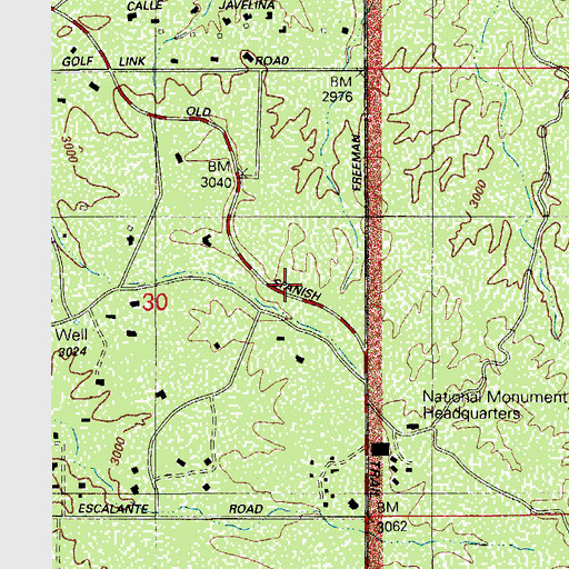 Topographic Map of Old Spanish Trail Church, AZ