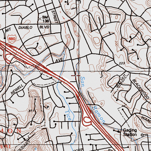 Topographic Map of Las Lomas High School, CA