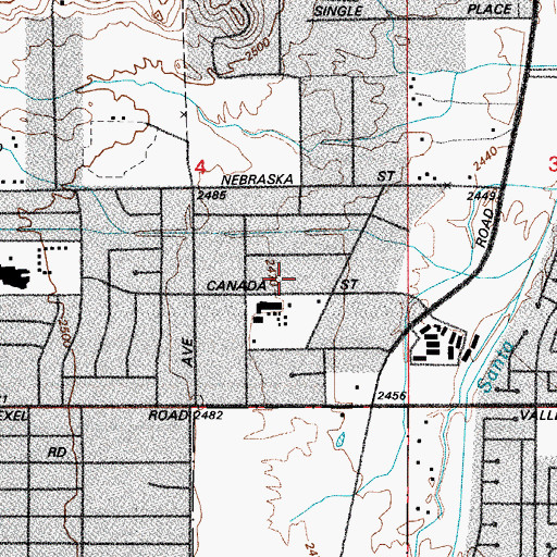 Topographic Map of Pleasant View Baptist Church, AZ