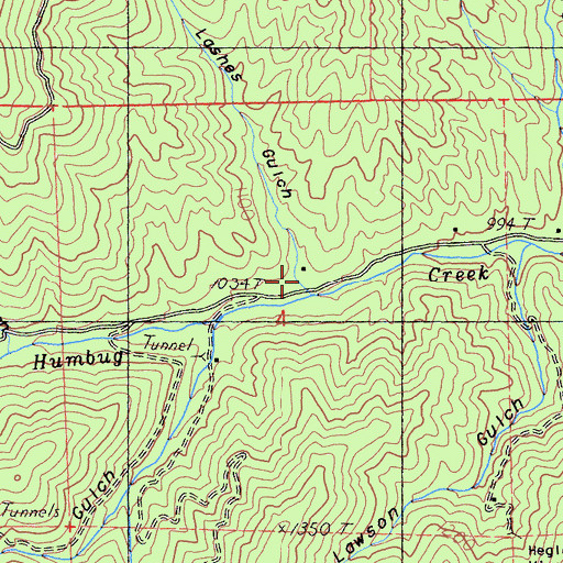 Topographic Map of Lashes Gulch, CA