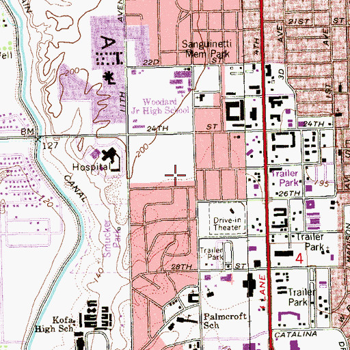 Topographic Map of Prince of Peace Lutheran Church, AZ