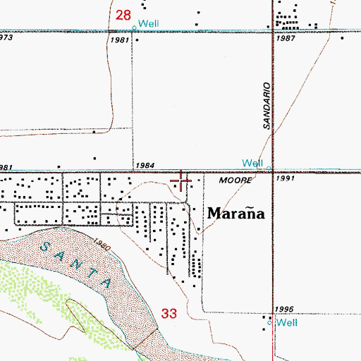 Topographic Map of Saint Christopher Catholic Church, AZ