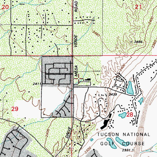 Topographic Map of Saint Elizabeth Ann Seton Church, AZ