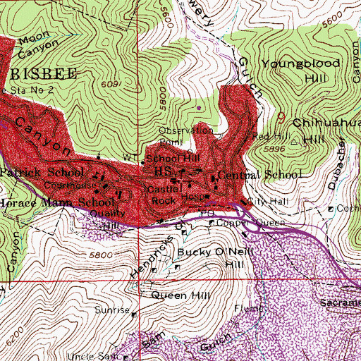 Topographic Map of Saint John's Episcopal Church, AZ