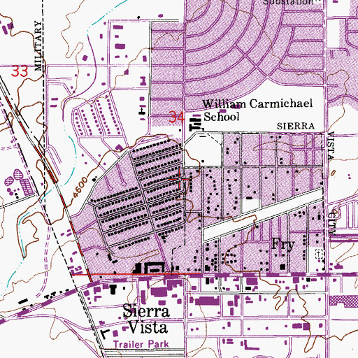 Topographic Map of Saint Paul Missionary Baptist Church, AZ