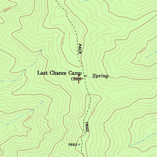 Topographic Map of Last Chance Camp, CA