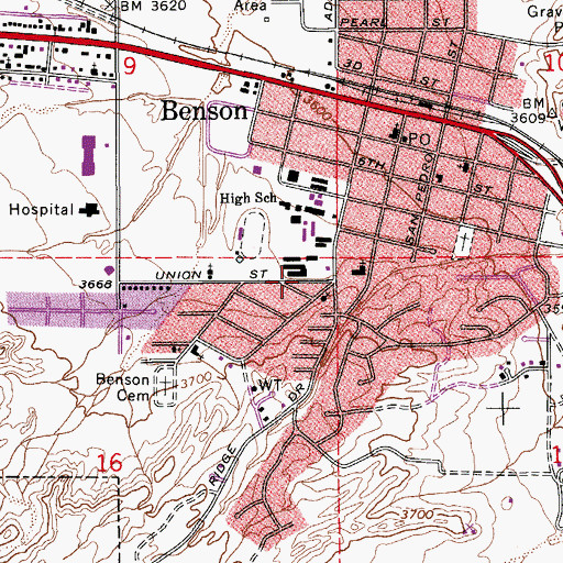 Topographic Map of Saint Raphael's Episcopal Church, AZ