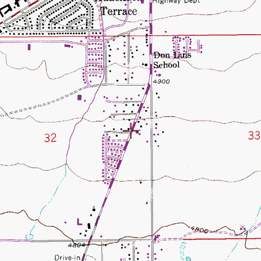 Topographic Map of San Jose Southern Baptist Church, AZ