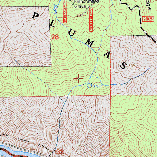 Topographic Map of Last Chance Creek, CA