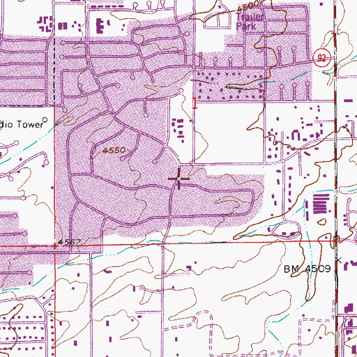 Topographic Map of Sierra Vista First Church of the Nazarene, AZ