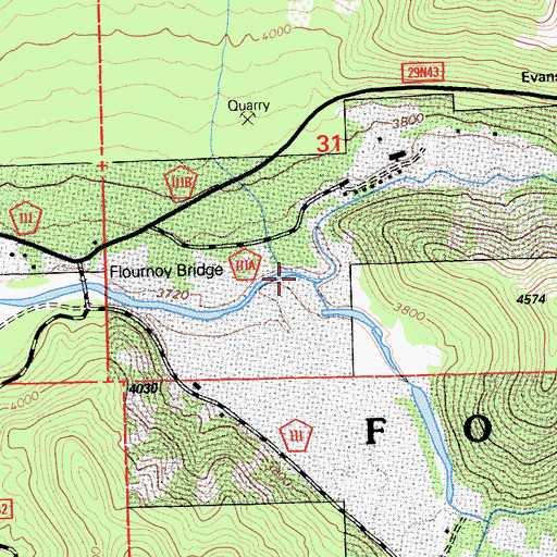 Topographic Map of Last Chance Creek, CA