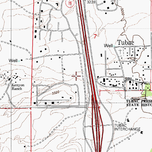 Topographic Map of The Church at Tubac, AZ