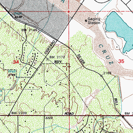 Topographic Map of The Road Church, AZ