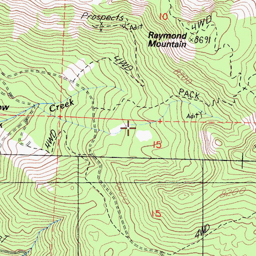 Topographic Map of Last Chance Meadow, CA