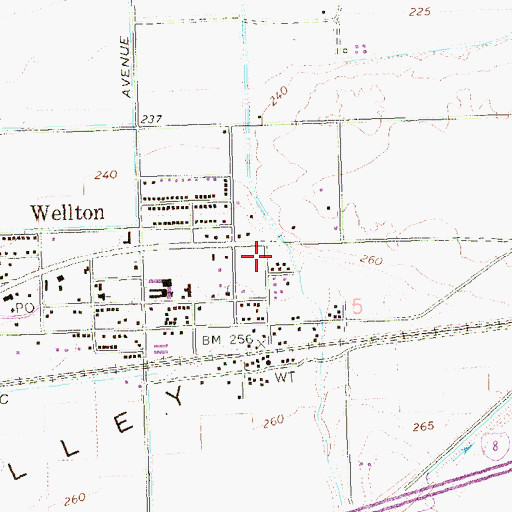 Topographic Map of Wellton Assembly of God, AZ