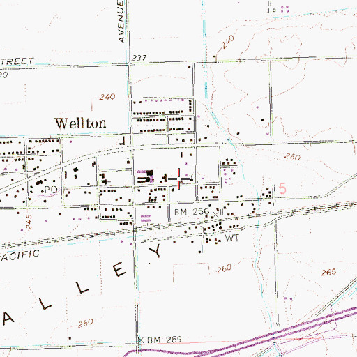 Topographic Map of Wellton Community Presbyterian Church, AZ