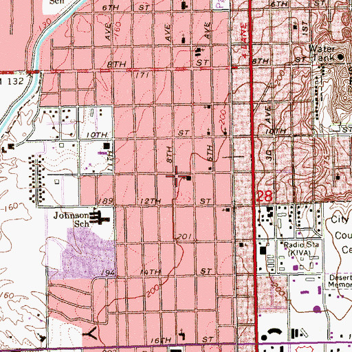 Topographic Map of Yuma Foursquare Church, AZ