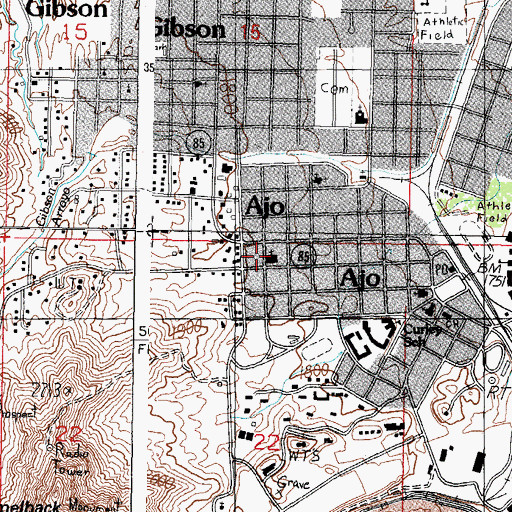 Topographic Map of Ajo Calvary Baptist Church, AZ