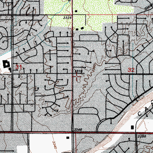 Topographic Map of Beautiful Savior Lutheran Church, AZ