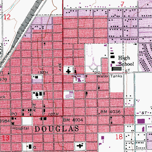 Topographic Map of Bible Baptist Church, AZ