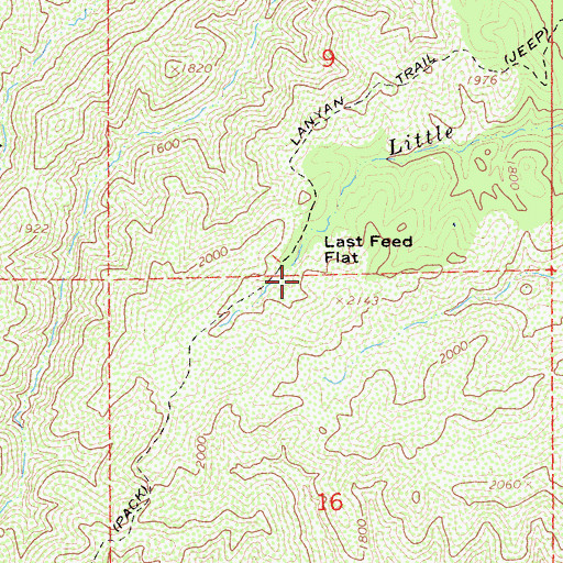 Topographic Map of Last Feed Flat, CA