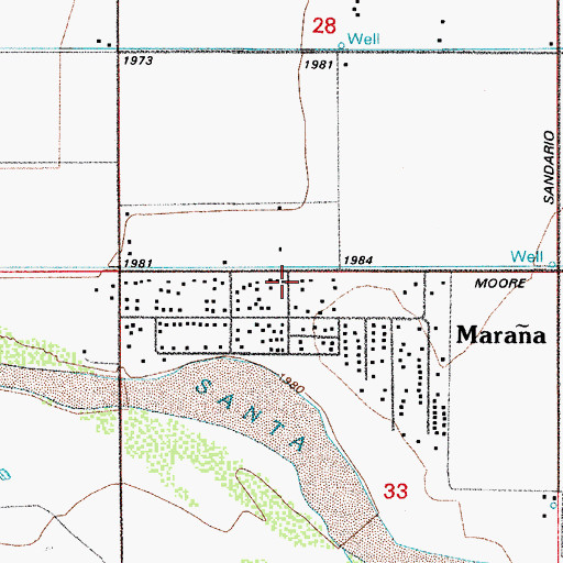 Topographic Map of Church of Christ, AZ