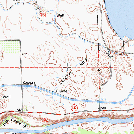 Topographic Map of Lateral Number Two, CA